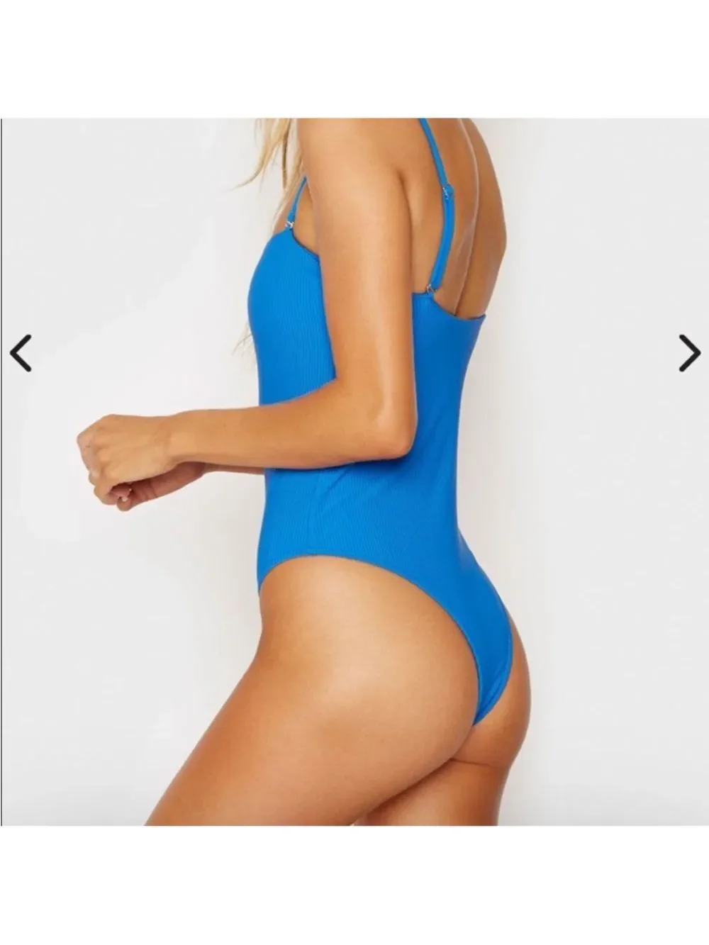 Frankie’s Bikinis Blue One Piece Size Large Cheeky